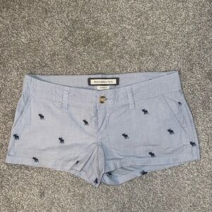 Abercrombie & Fitch Light Blue Embroidered Logo Women's Shorts
